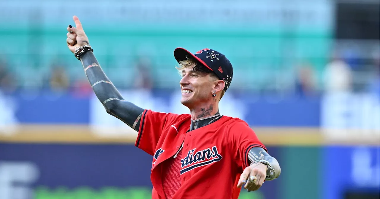 Machine Gun Kelly Throws Wild First Pitch Into Stands at MLB Game