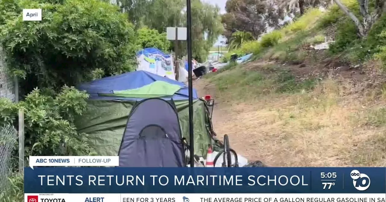 Tents return to maritime school in Point Loma