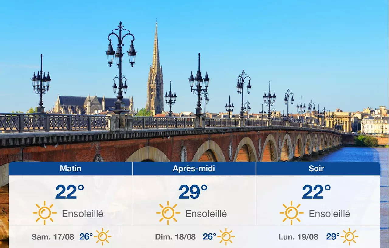 Météo Bordeaux: prévisions du vendredi 16 août 2024