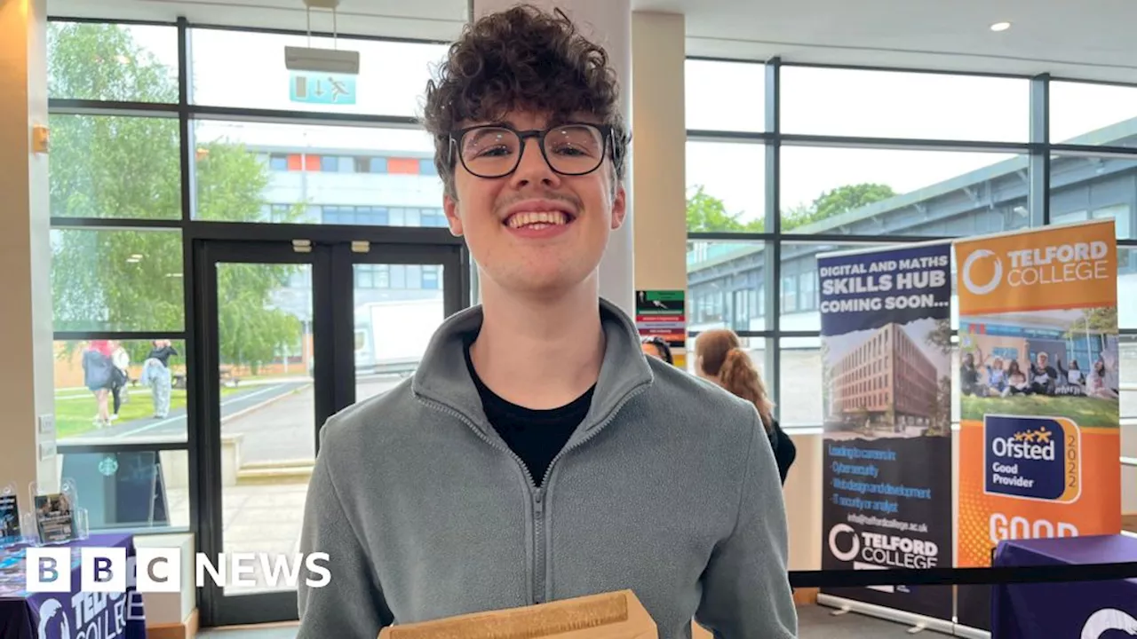 Settled nerves at Telford College on A-level results day