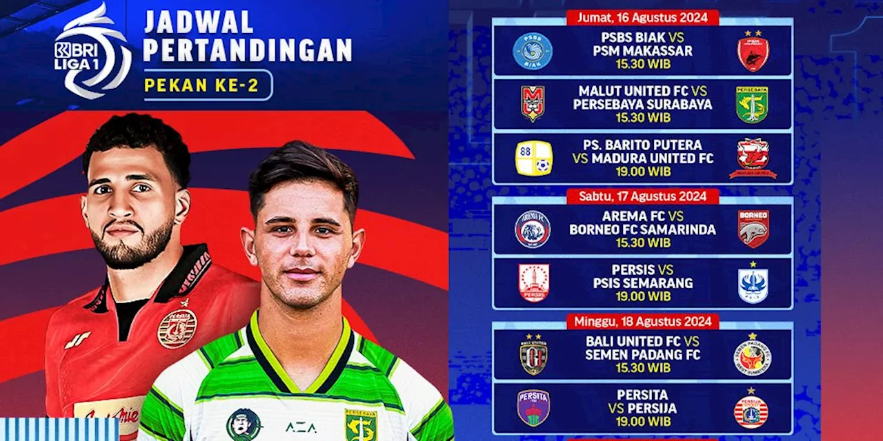 Jadwal Live Streaming BRI Liga 1 2024/25 Pekan Kedua di Vidio, 16-19 Agustus 2024