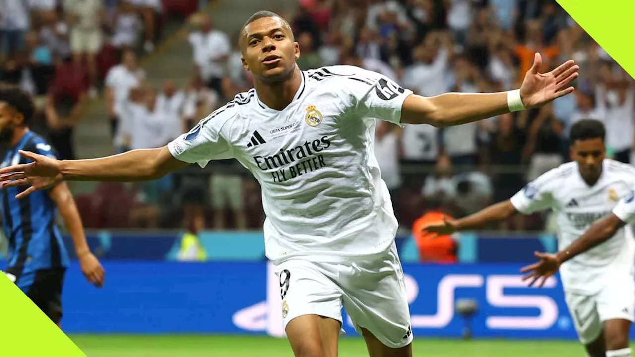 UEFA Super Cup: Mbappe Opens Account for Real Madrid, Scores on His Debut vs Atalanta