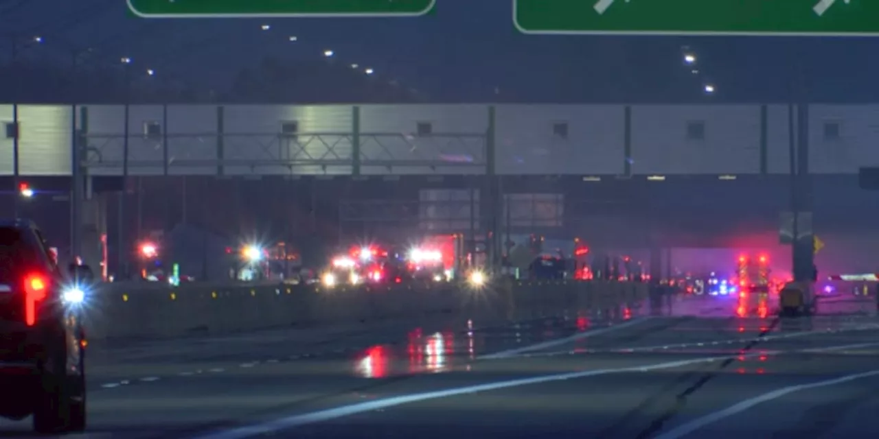 Three dead in series of turnpike crashes that stopped traffic for hours, HAZMAT crews responding