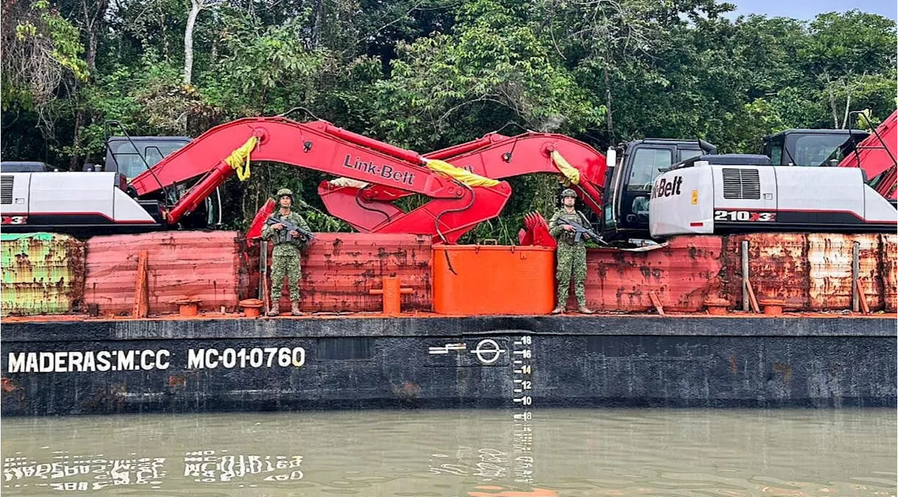 Ejército incauta maquinaria amarilla que sería utilizada en minería ilegal en Nariño