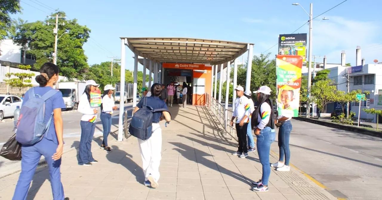 Nueva campaña de cultura vial en estaciones de Transcaribe