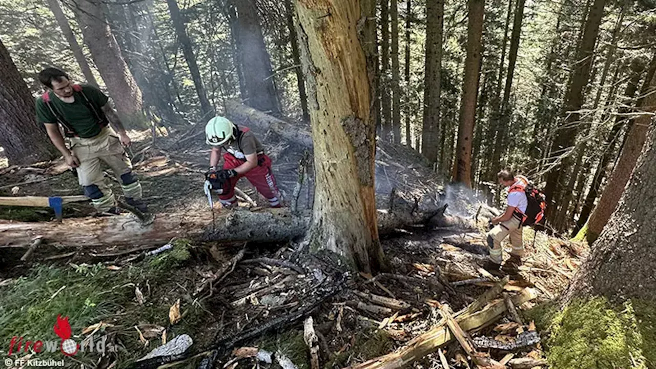 Tirol: Waldbrand durch Blitzschläge im Bereich Adlern