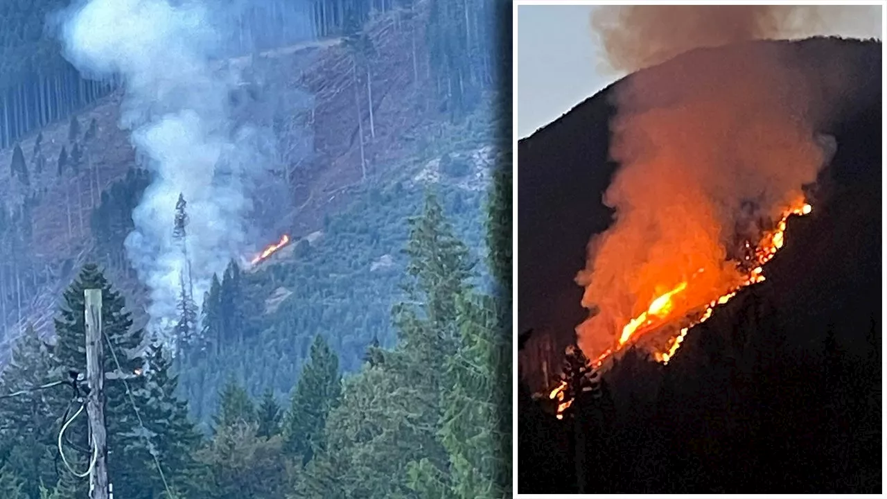 Wildfire near Hood Canal funnels smoke through Olympic National Forest