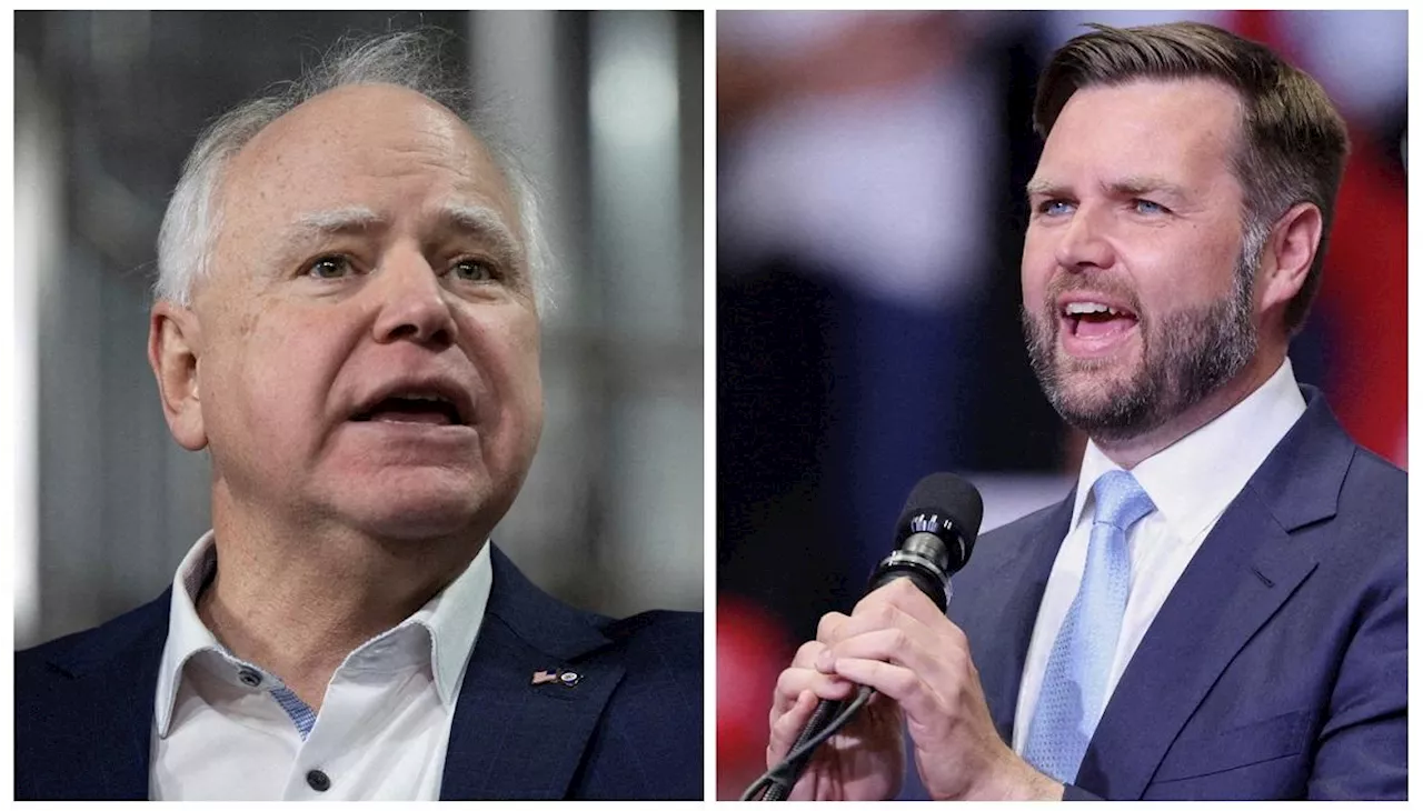 US VP candidates Tim Walz, JD Vance agree to Oct. 1 debate