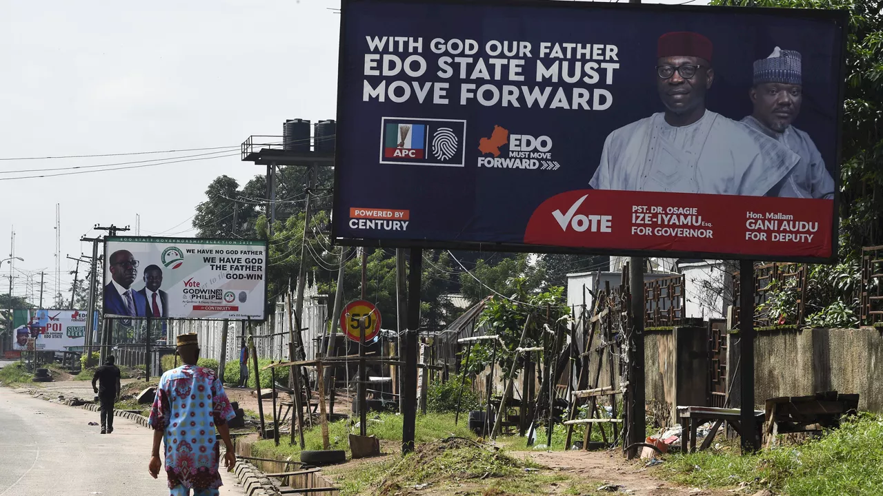 Edo election: Oshiomhole, Ize-Iyamu, woo Esan people to vote APC