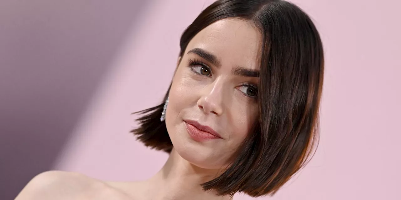 Lily Collins's Bob and Peplum LBD Screams French Girl