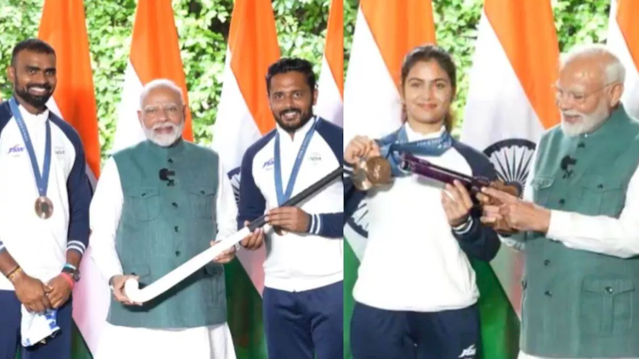 Olympics 2024 में मेडल जीतने के बाद PM Modi से मिले भारतीय एथलीट्स, सामने आया बातचीत का Video