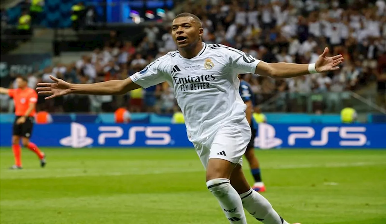 Real Madrid vs Atalanta, Kylian Mbappe Cetak Gol, El Real Juara Piala Super Eropa