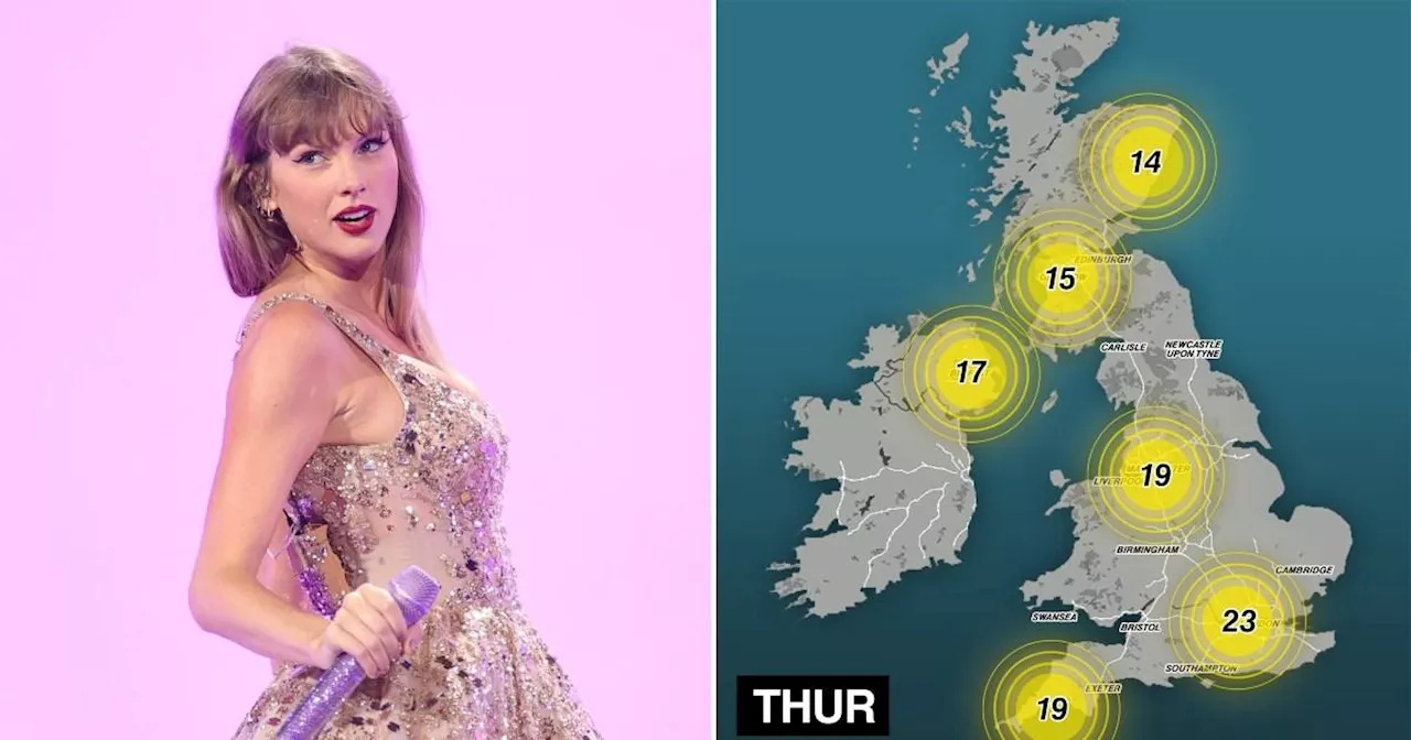 London spared bleak weather as Taylor Swift arrives for UK Eras tour