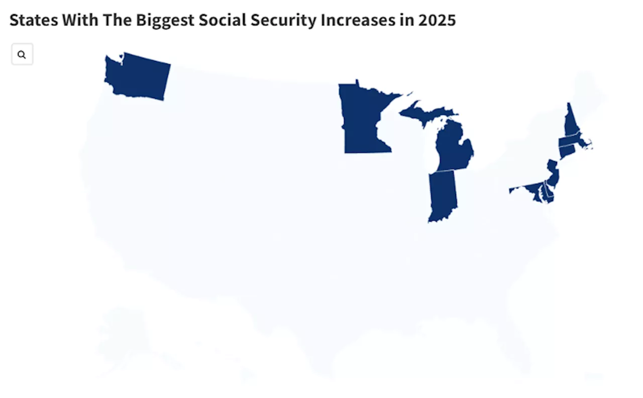 Map Shows States Where Retirees Will Get the Biggest Social Security Boost