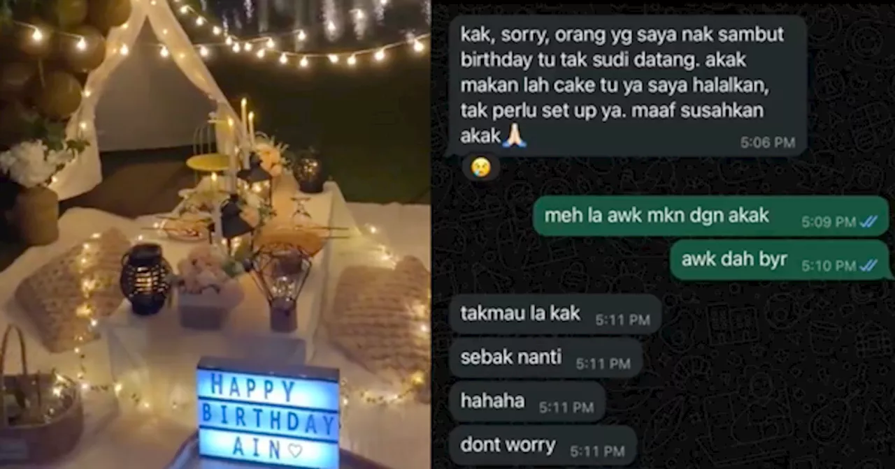 [VIDEO] Orang Nak Disambut Tak Sudi Datang, Pelanggan Minta Pengusaha Habiskan Kek