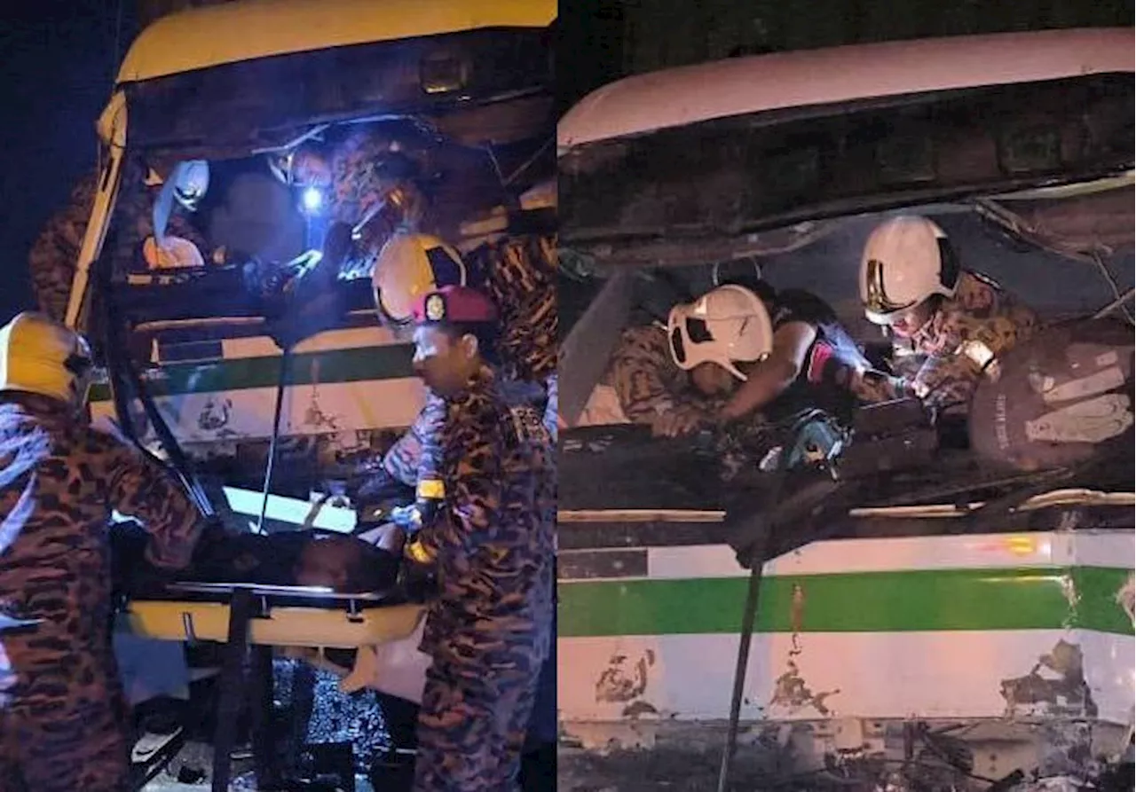 Bus driver killed, 12 passengers injured in road accident on North-South Expressway in Johor