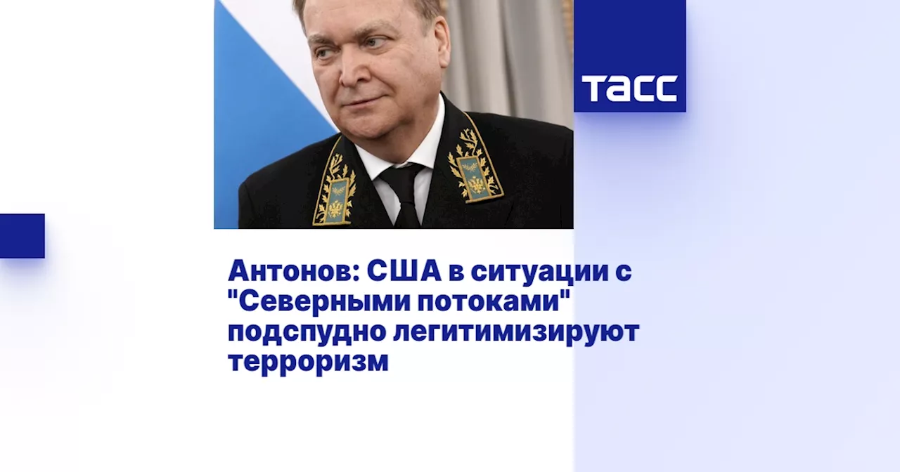 Антонов: США в ситуации с 'Северными потоками' подспудно легитимизируют терроризм