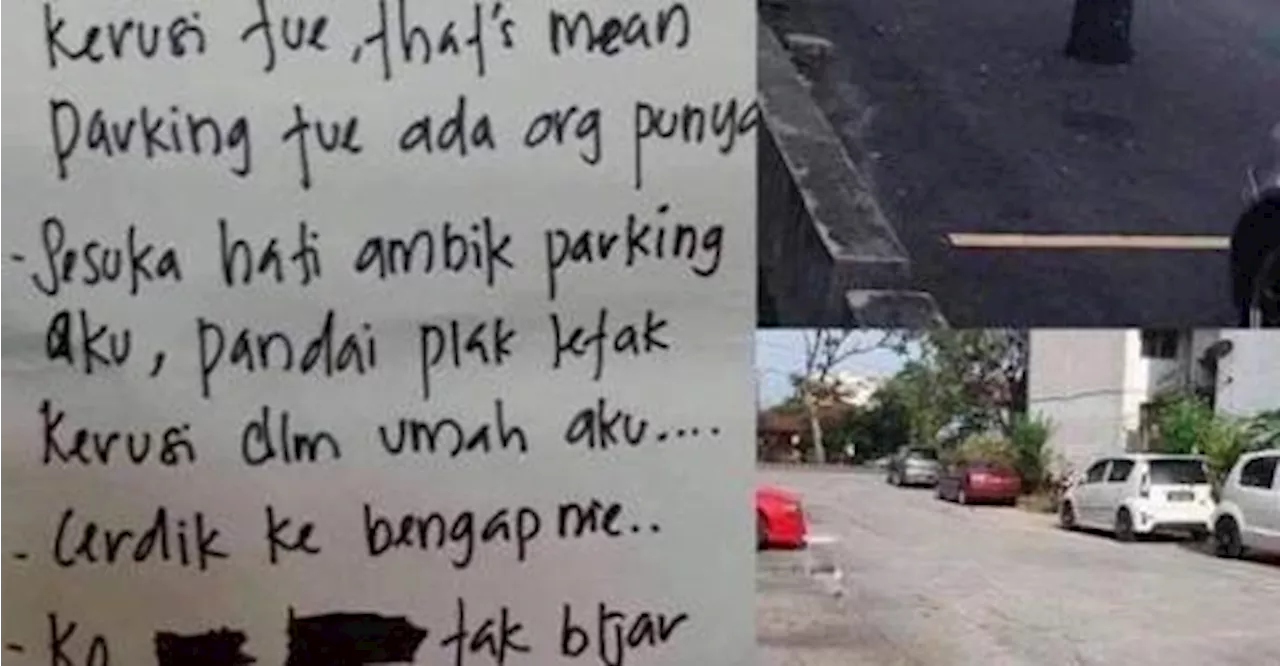 Netizen expresses frustration over parking spot being booked with a chair