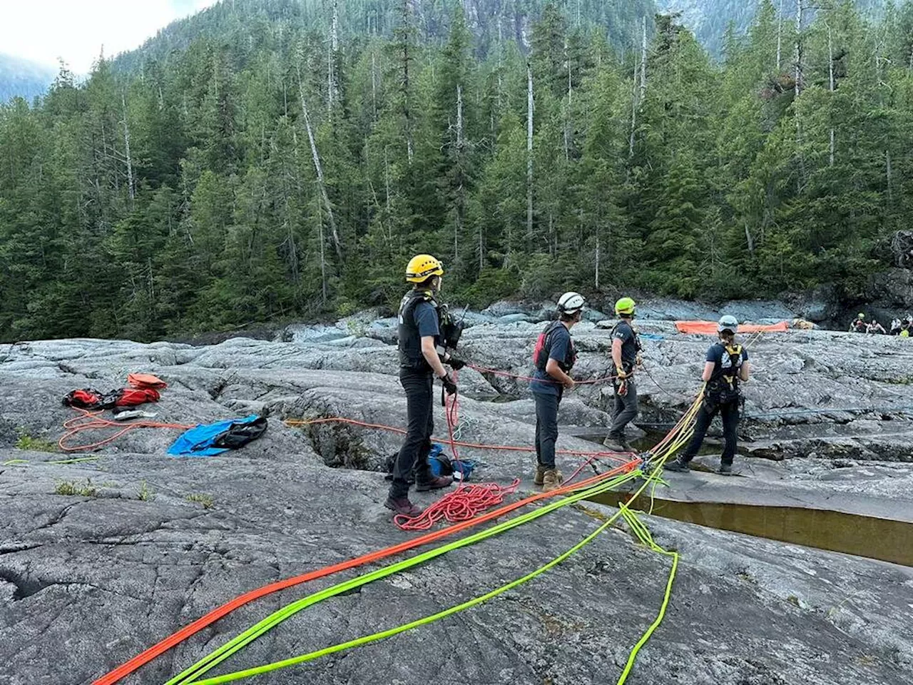 Alberni Valley crew rescues swimmer swept downriver and into log jam