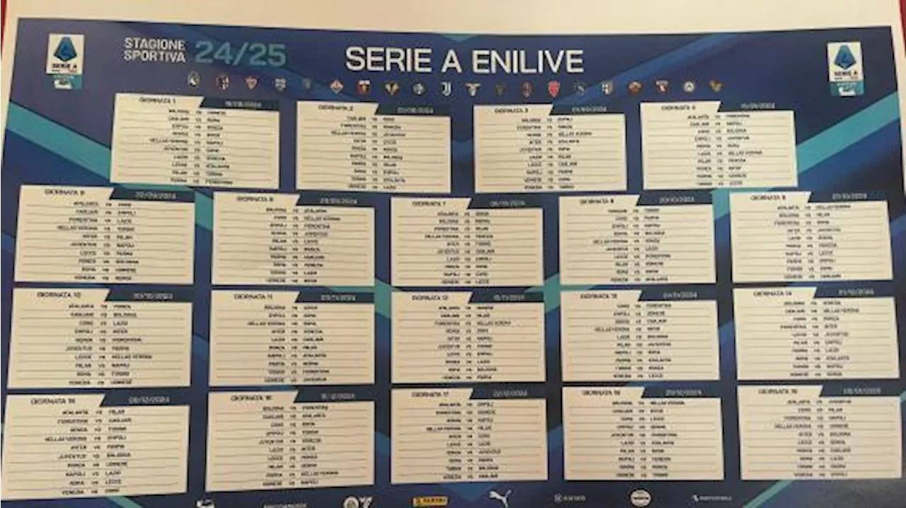 La Serie A 2024/25 sta per partire: il calendario completo dalla 1ª alla 38ª giornata