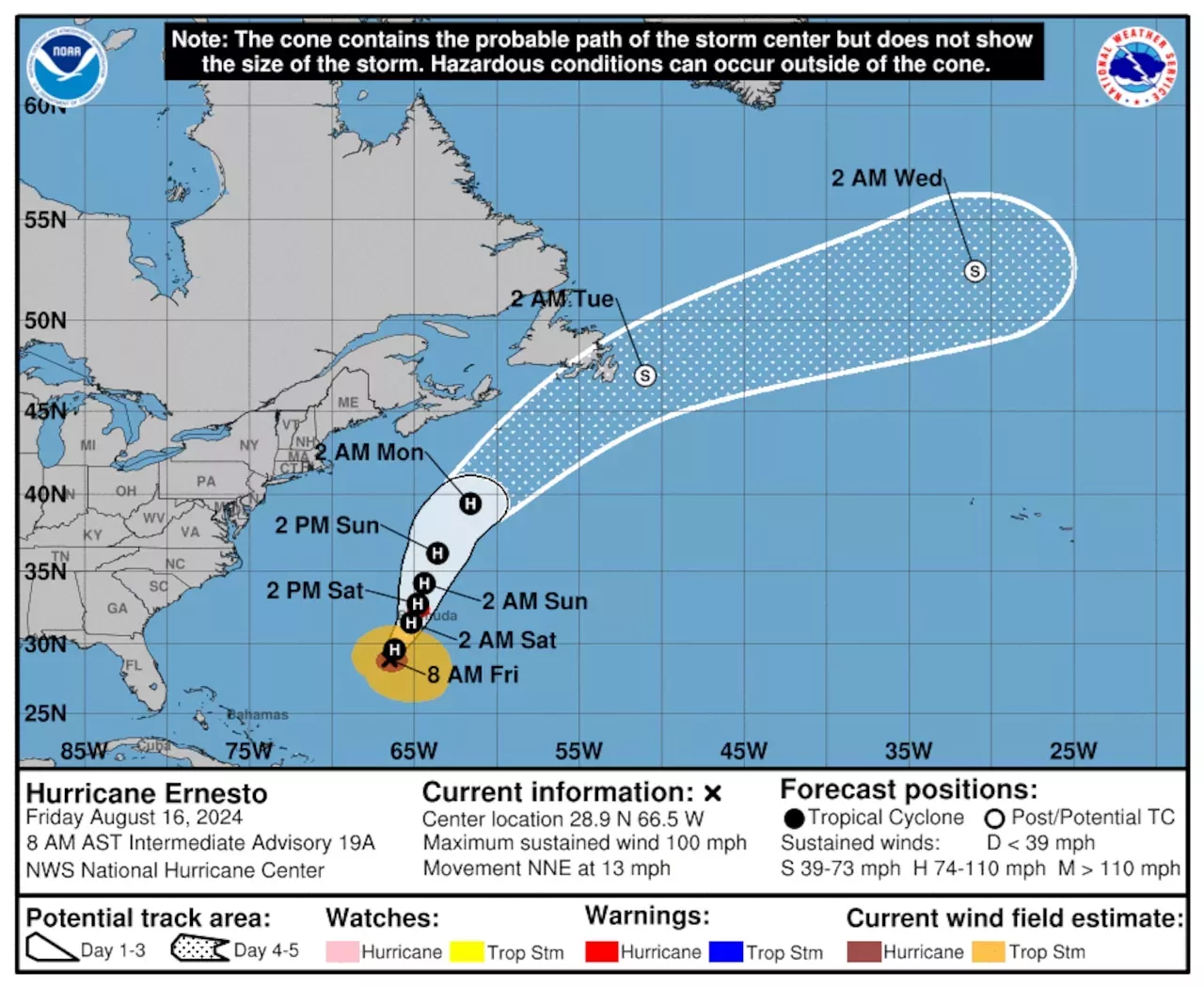 Hurricane Ernesto 2024 now a Category 2 on path for Bermuda River