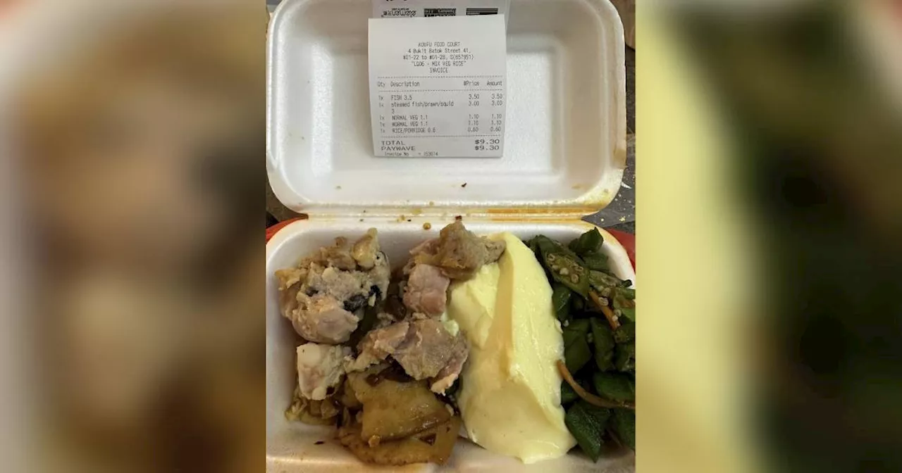 Woman shocked by $9.30 'exorbitant cai fan' at Bukit Batok; Koufu says staff entered item incorrectly