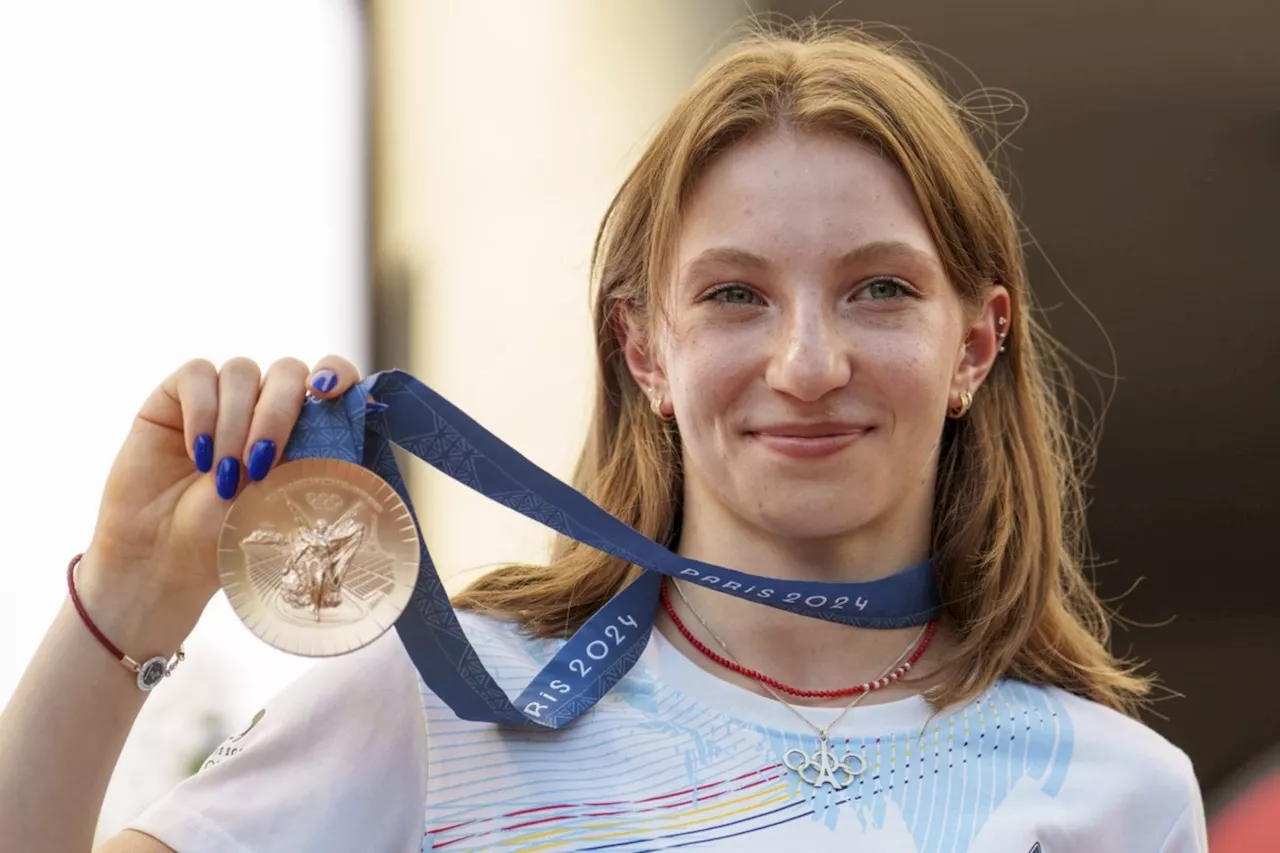 Romanian gymnast Ana Barbosu presented Olympic bronze medal first awarded to American Jordan Chiles