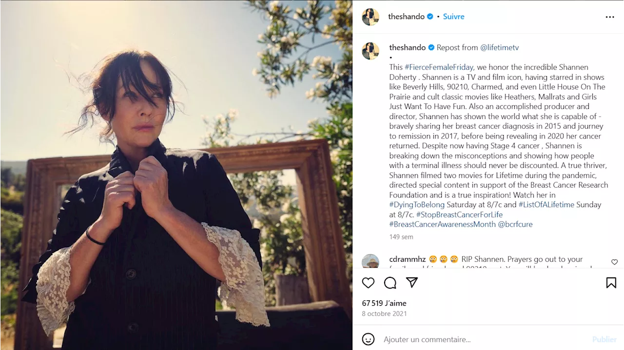 Mort de Shannen Doherty : l’annonce déchirante de sa mère, un mois après le drame