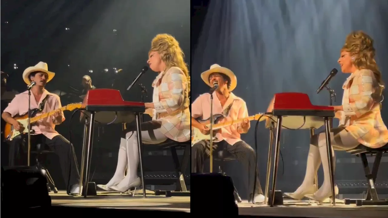 “Die With a Smile”: Gaga faz aparição surpresa e canta ao vivo com Bruno Mars; assista