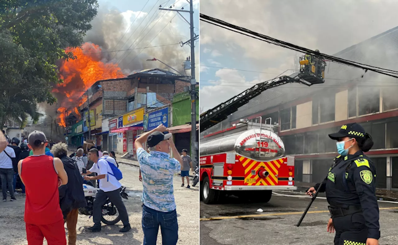 Reportan incendio en locales comerciales del centro de Ibagué