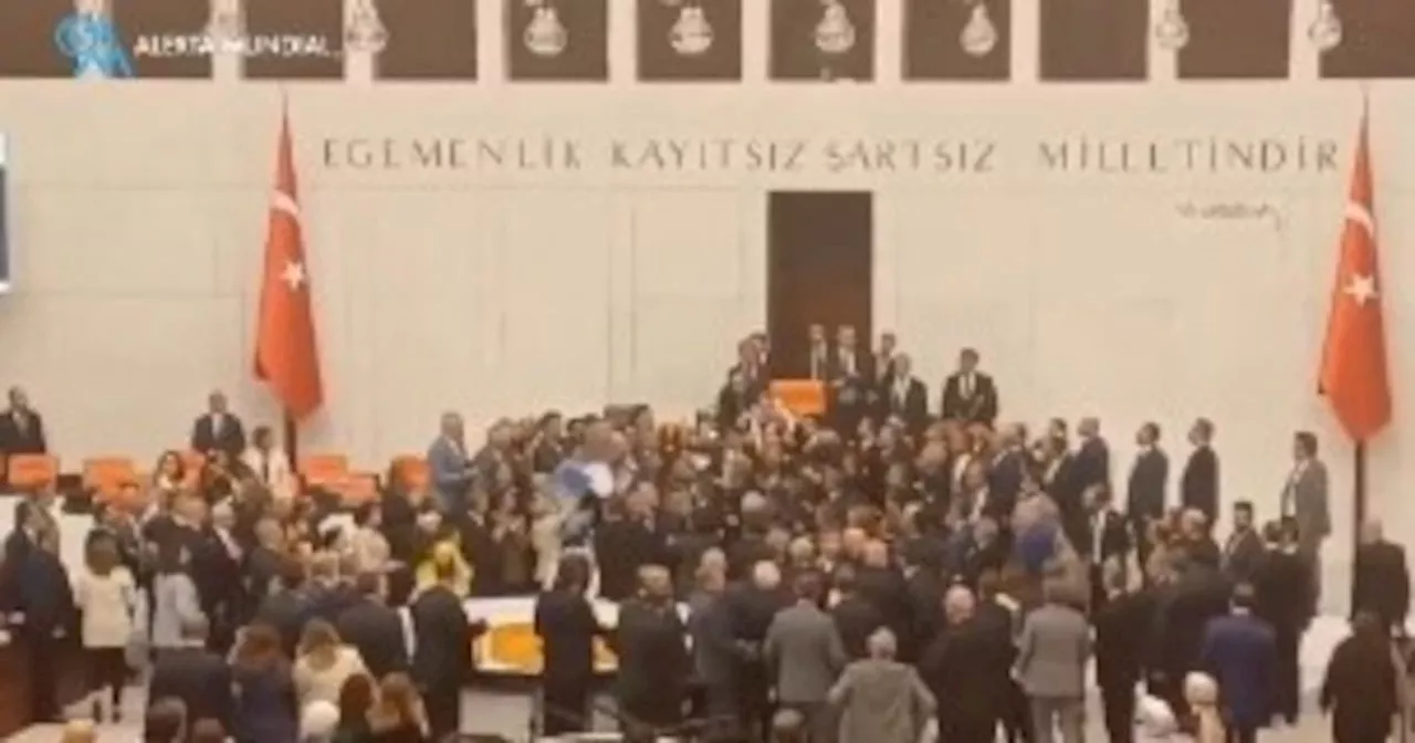 Video registró violento enfrentamiento en la Asamblea Nacional de Turquía