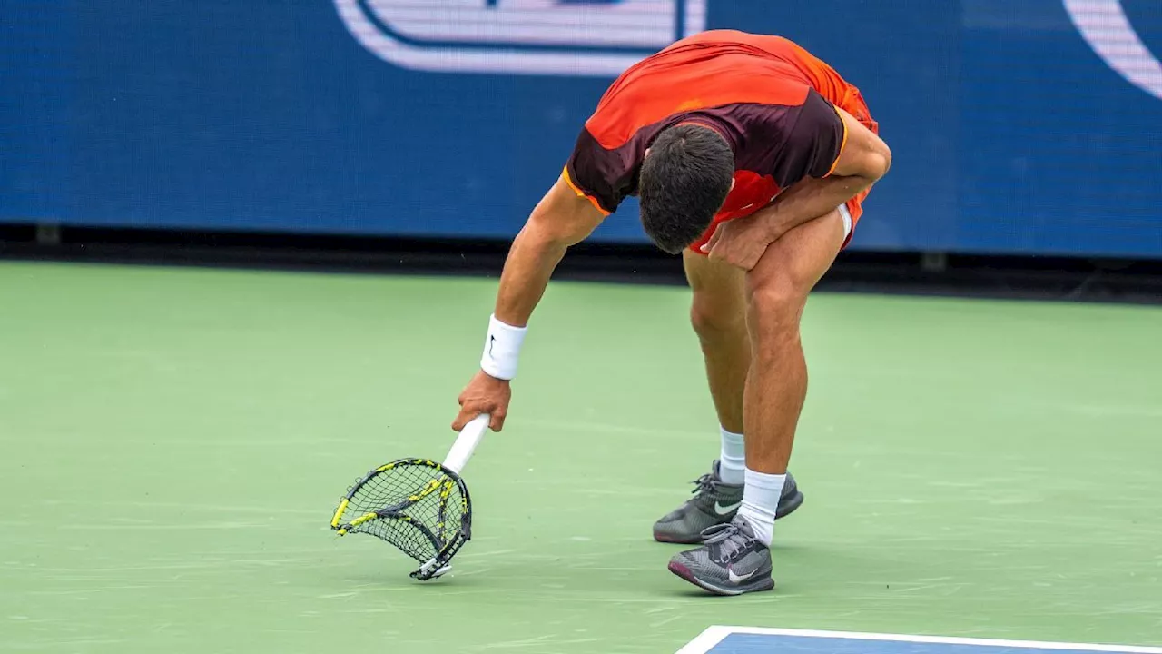 Frustrated Carlos Alcaraz falls to Gael Monfils in Cincinnati