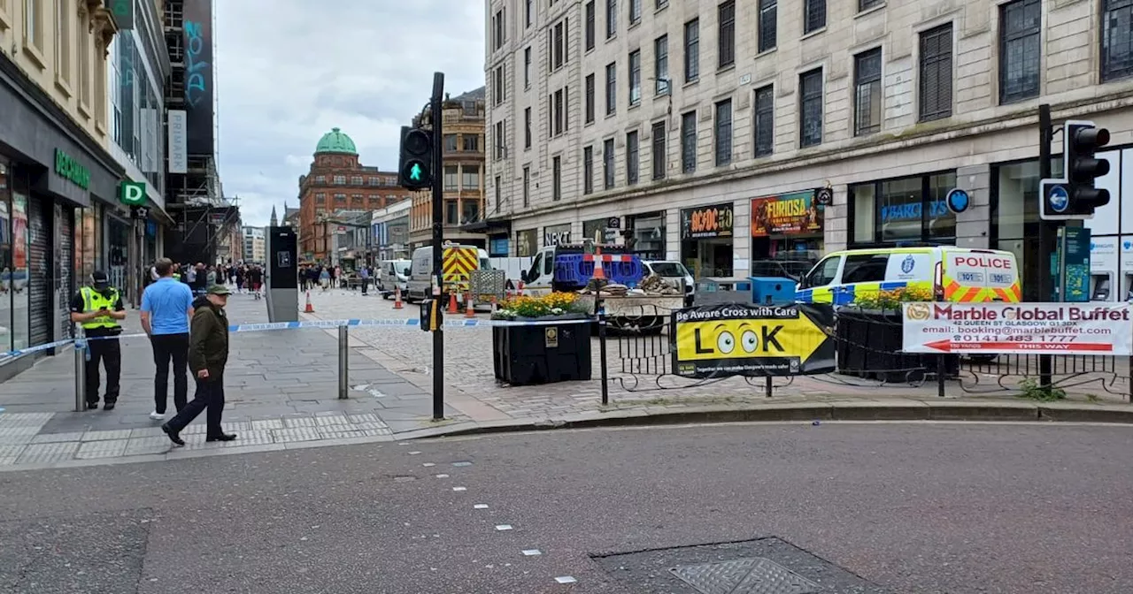 Suspicious item found in Glasgow city centre as shops evacuated and road closed