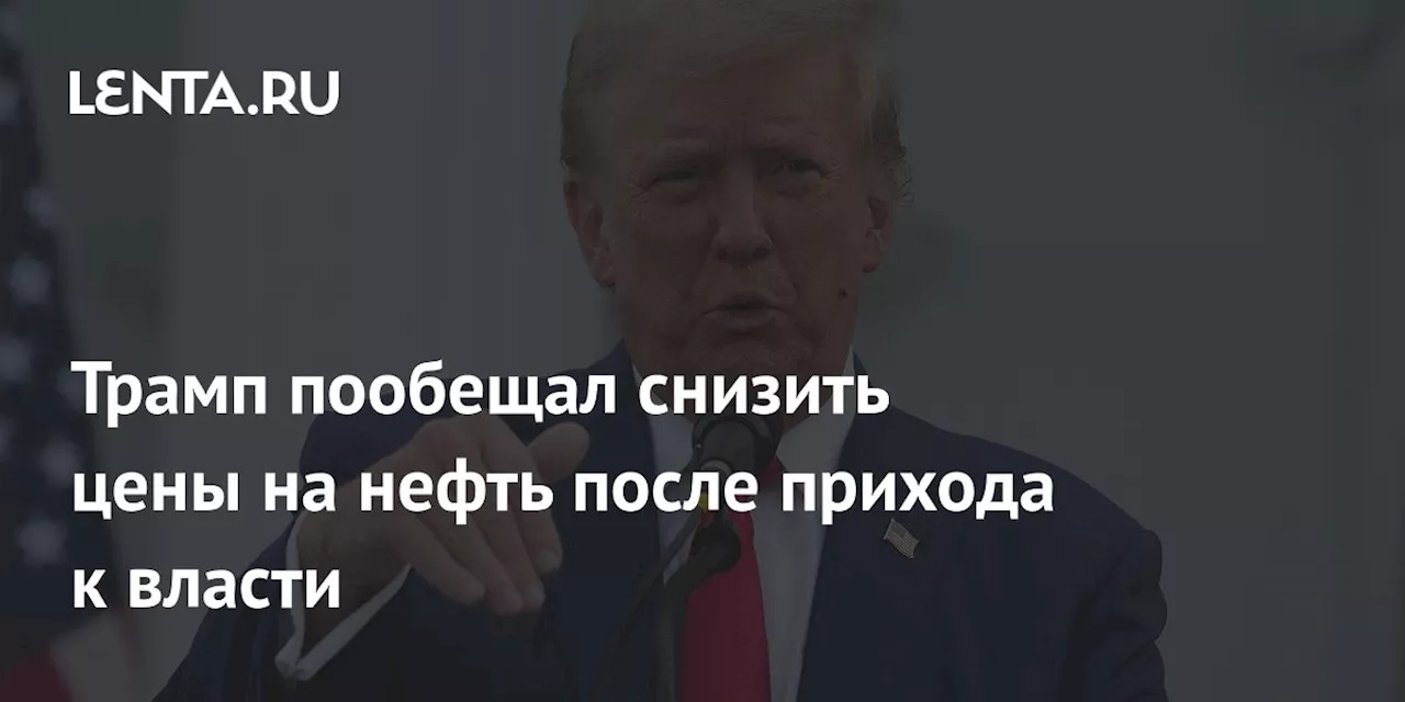 Трамп пообещал снизить цены на нефть после прихода к власти