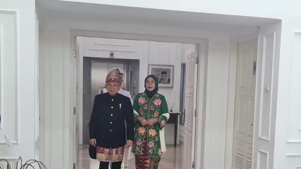 Kenakan Pakaian Palembang, Wapres Ma’ruf Amin Tiba di Sidang Tahunan MPR