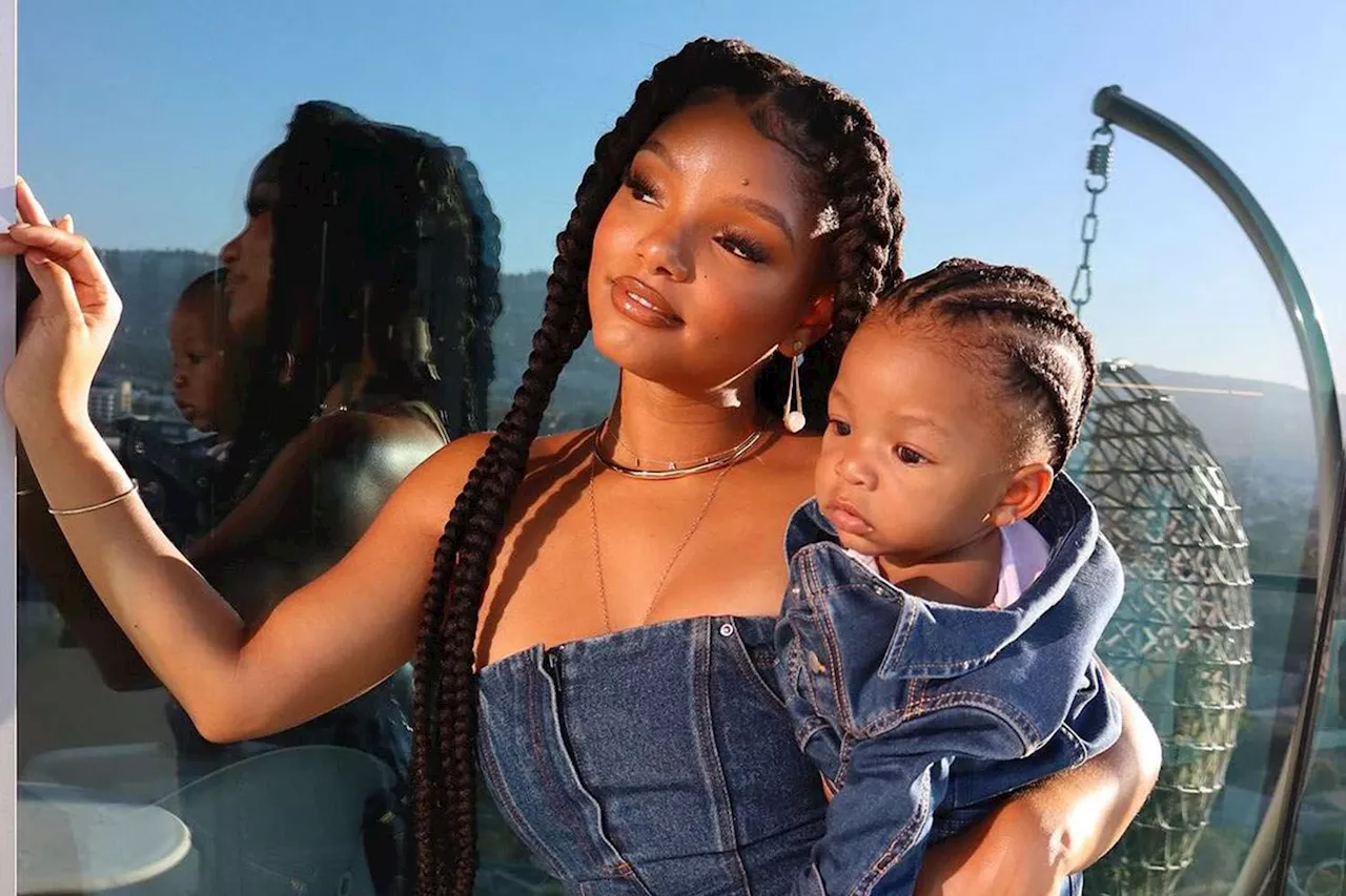 Halle Bailey Twins with Son Halo, 7 Months, in Double Denim as She Takes Him to His ‘First Concert’