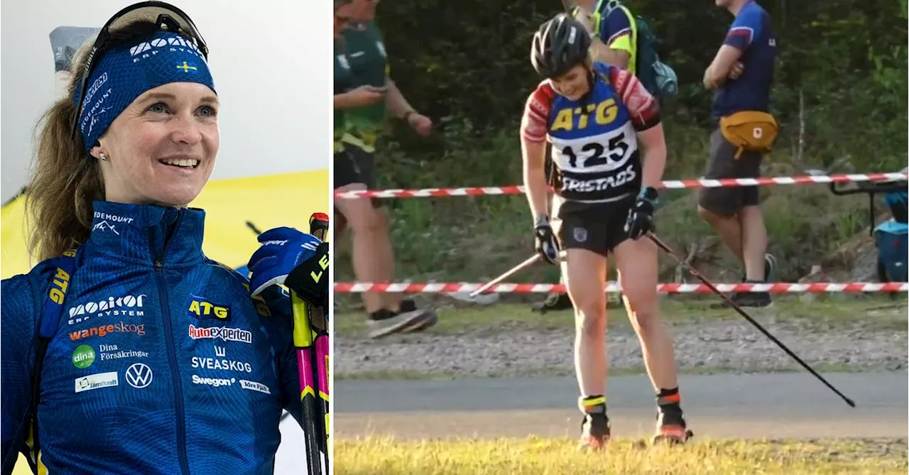 Skidskytte: Doldisen Anna-Karin Heijdenberg vann SM-guld i rullskidskytte framför systrarna Öberg