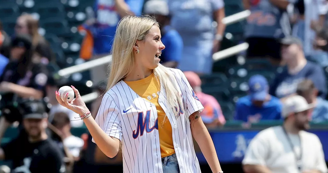 Hawk Tuah Girl Haliey Welch Threw First Pitch at Mets Game