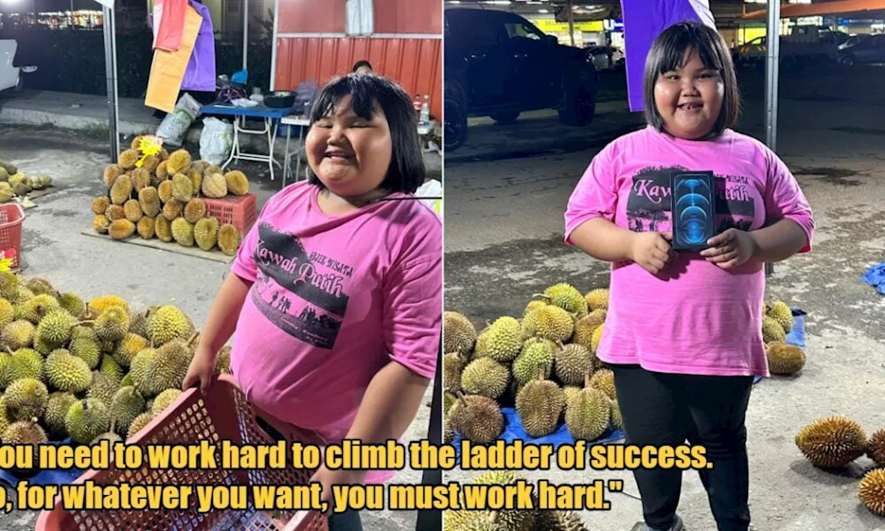 M'sian Mum Praised for Making Daughter Work at Her Durian Stall to Earn a New iPhone