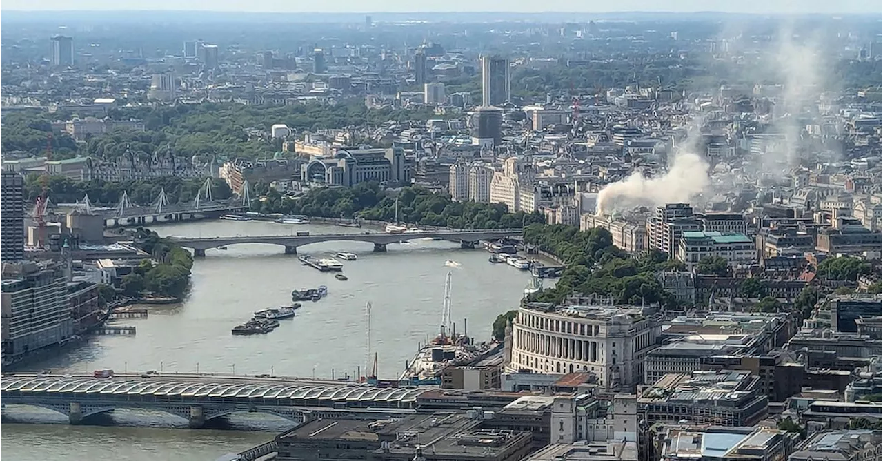 About 100 firefighters battle blaze at London's Somerset House