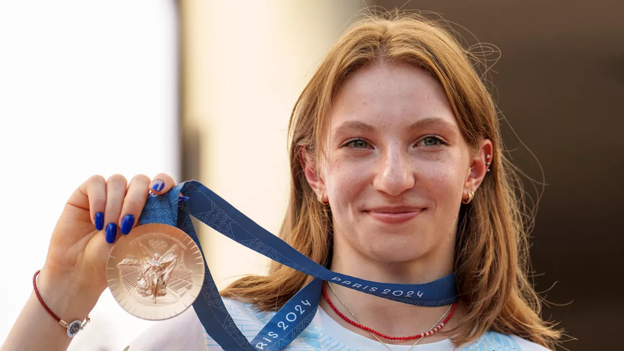 Romanian gymnast Ana Barbosu presented Olympic bronze medal first awarded to American Jordan Chiles