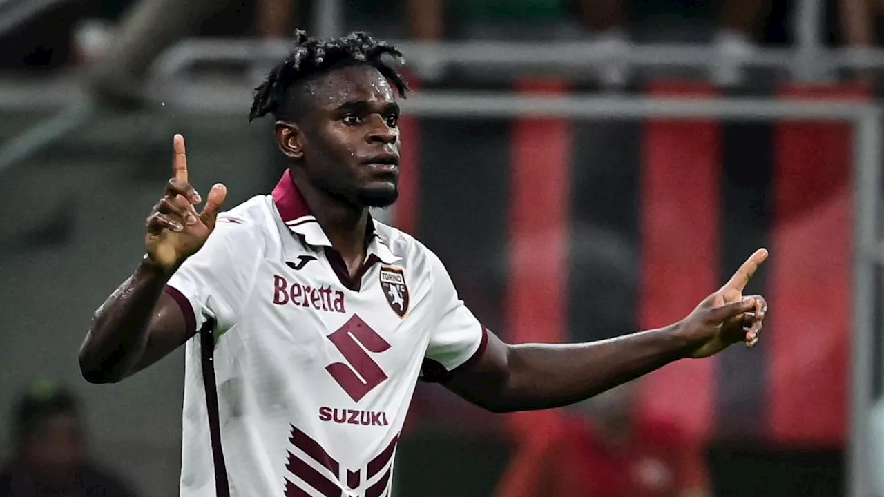 Duván Zapata arrancó con gol en el Torino, pero su equipo no aguantó y acabó empatando contra el Milan, video