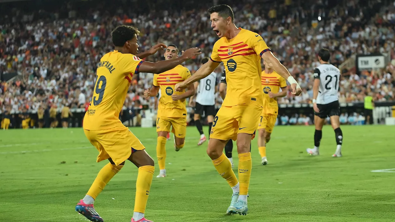 1e journée - Barcelone l'emporte à Valence grâce à un doublé de Robert Lewandowski (1-2)