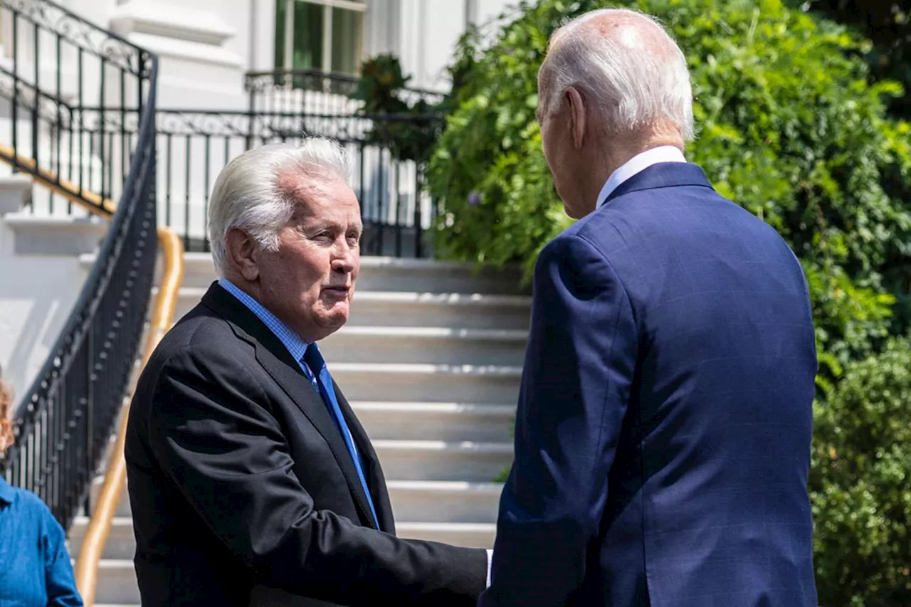 Martin Sheen, The West Wing's President Bartlet, meets President Biden at the White House