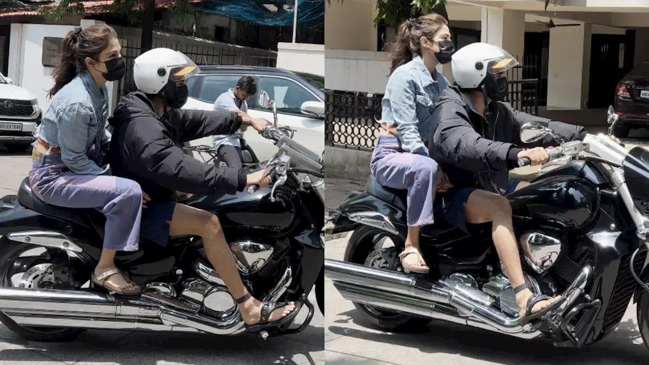 अपने कथित ब्वॉयफ्रेंड निखिल कामथ के साथ Bike Ride एंजॉय करती नजर आईं Rhea Chakraborty