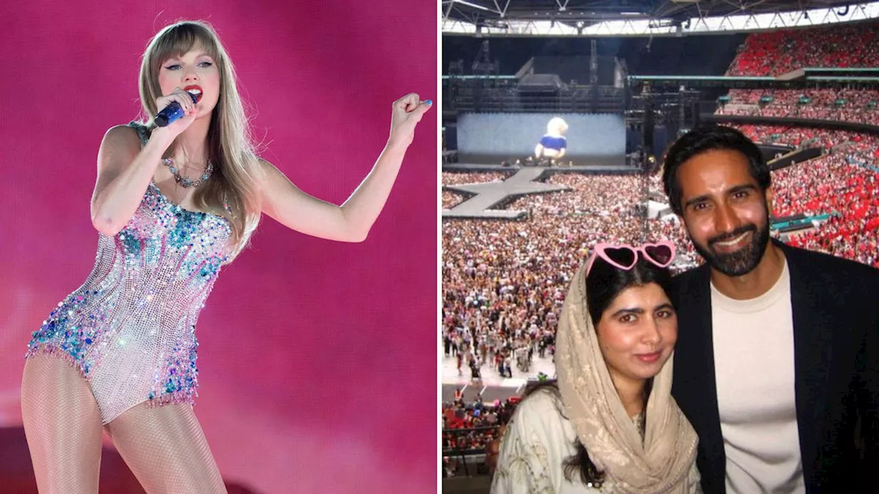 Malala watches Taylor Swift's Eras Tour at Wembley as she attends 'first-ever proper concert' after Taliban...