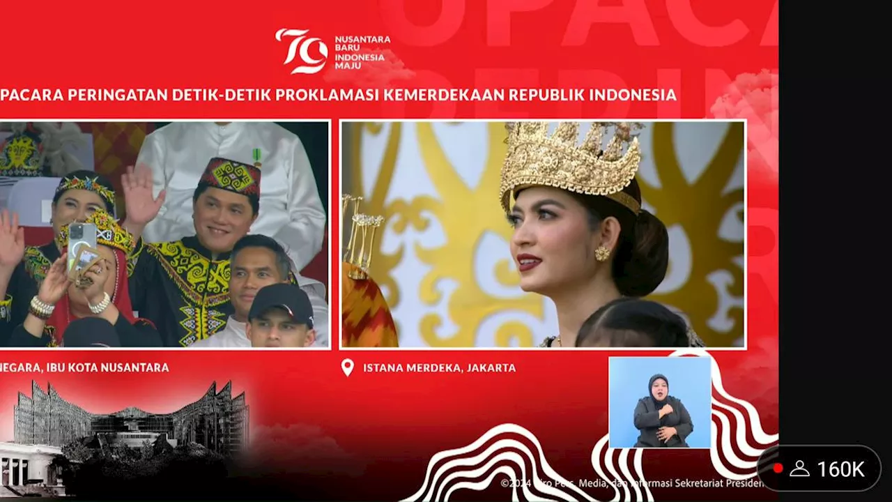 Ikut Upacara 17 Agustus di IKN, Erick Thohir dan Menteri Basuki Kompak Pakai Baju Adat Dayak