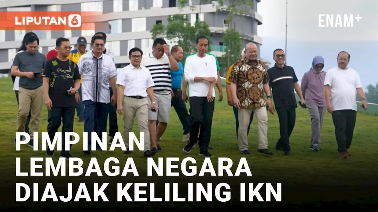 VIDEO: Jokowi Ajak Pimpinan Lembaga Negara Tinjau Infrastruktur IKN Sebelum Upacara HUT RI