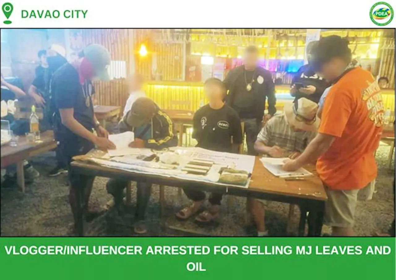 Vlogger arrested in Davao City drug bust