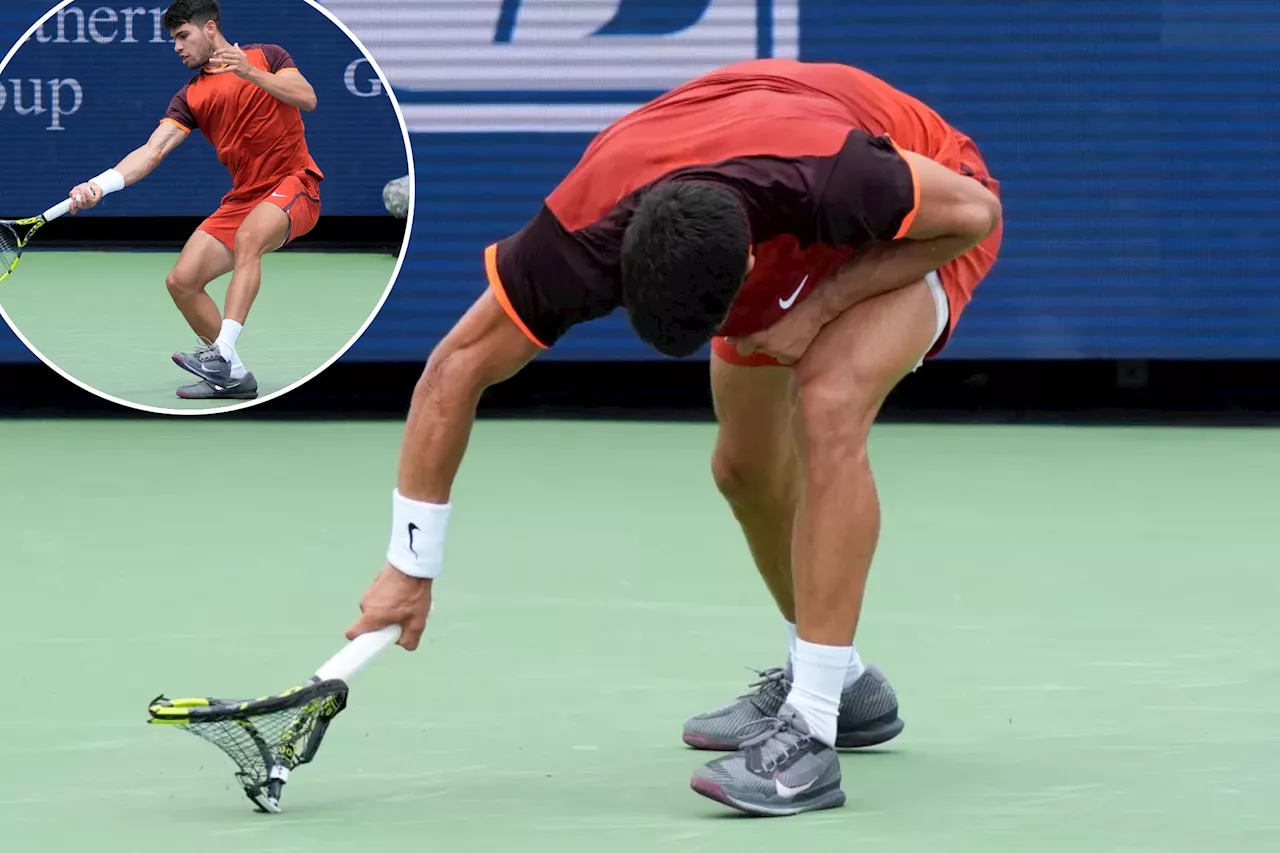 Carlos Alcaraz smashes racket in complete meltdown during shock Cincinnati Open loss: 'Worst match'